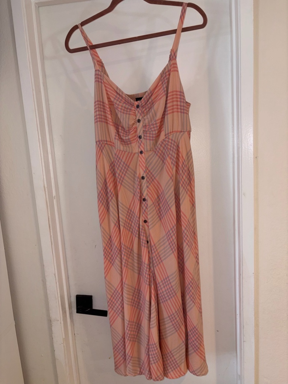 torrid Peach and Lavender Smocked Bodice Top